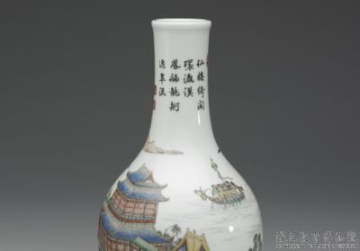 图片[2]-Gall-bladder-shaped vase with dragon boat in falangcai painted enamels, Qianlong reign (1736-1795), Qing dynasty-China Archive